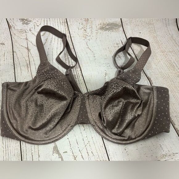 Wacoal Back Appeal Smoothing Dot Jacquard Underwire Bra Cappuccino Size 38DD - Picture 10 of 11